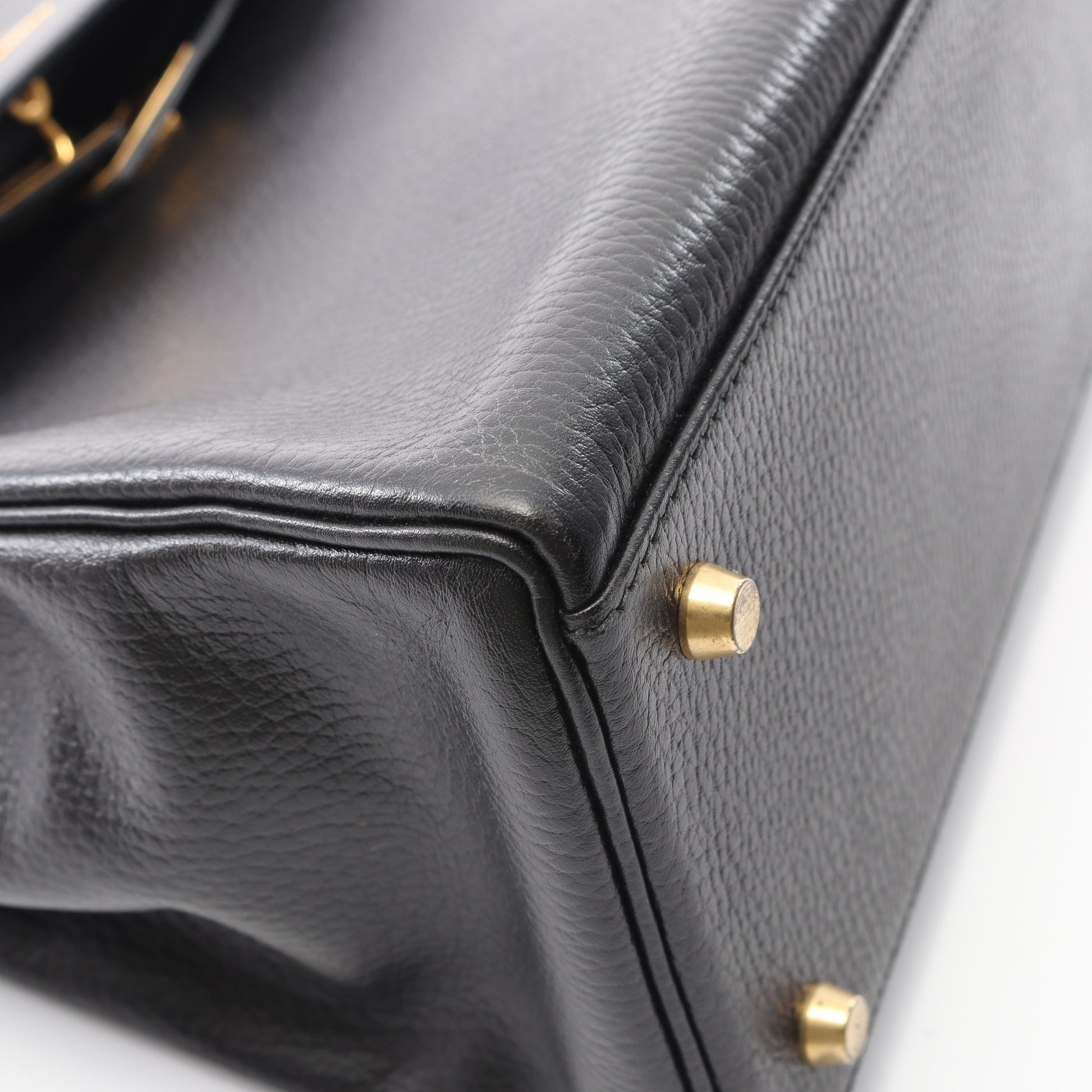 ケリー35 ハンドバッグ アルデンヌ ブラック ゴールド金具 内縫い 2WAY ○Y刻印 エルメス バッグ HERMES