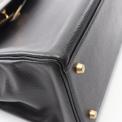 ケリー35 ハンドバッグ アルデンヌ ブラック ゴールド金具 内縫い 2WAY ○Y刻印 エルメス バッグ HERMES