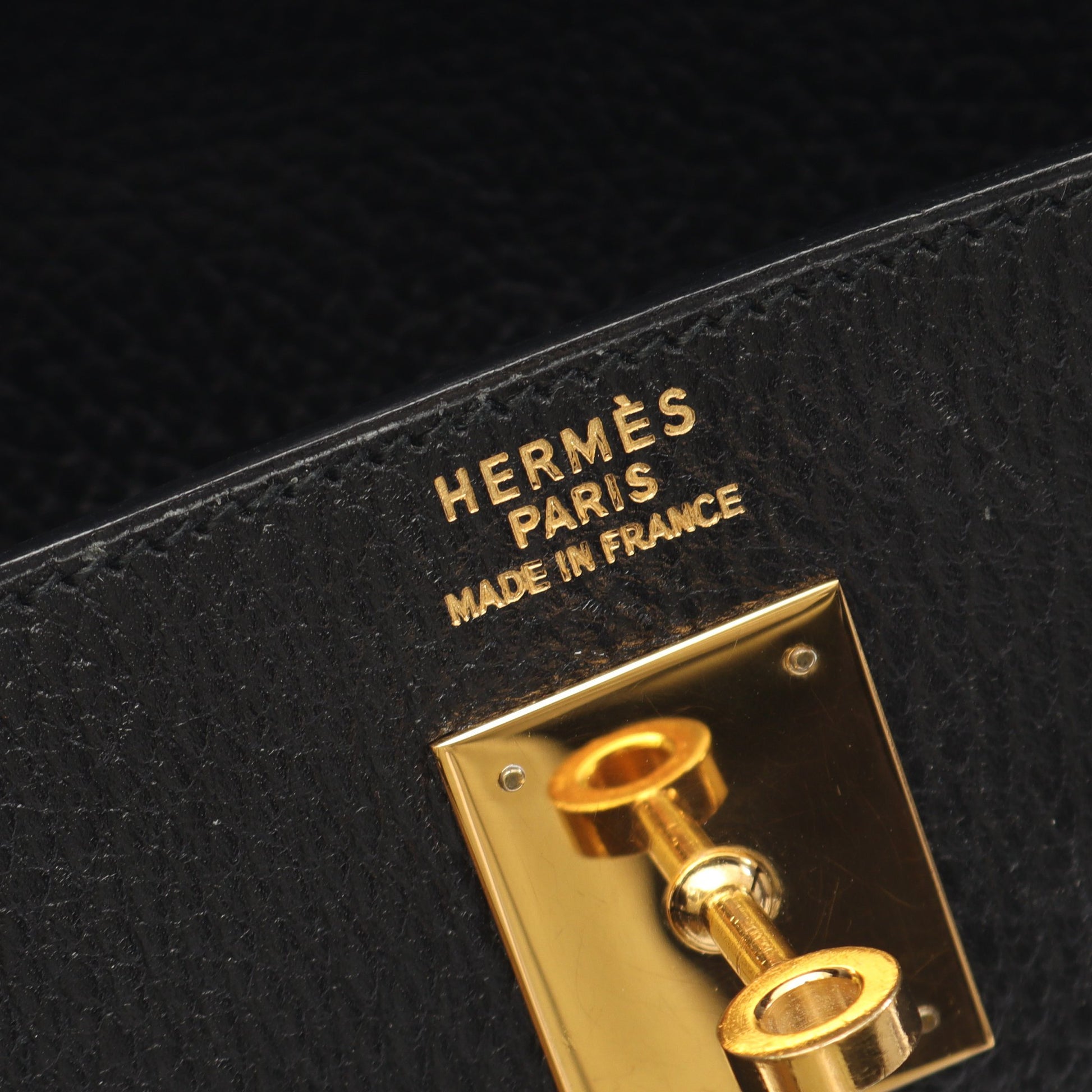 ケリー35 ハンドバッグ アルデンヌ ブラック ゴールド金具 内縫い 2WAY ○Y刻印 エルメス バッグ HERMES