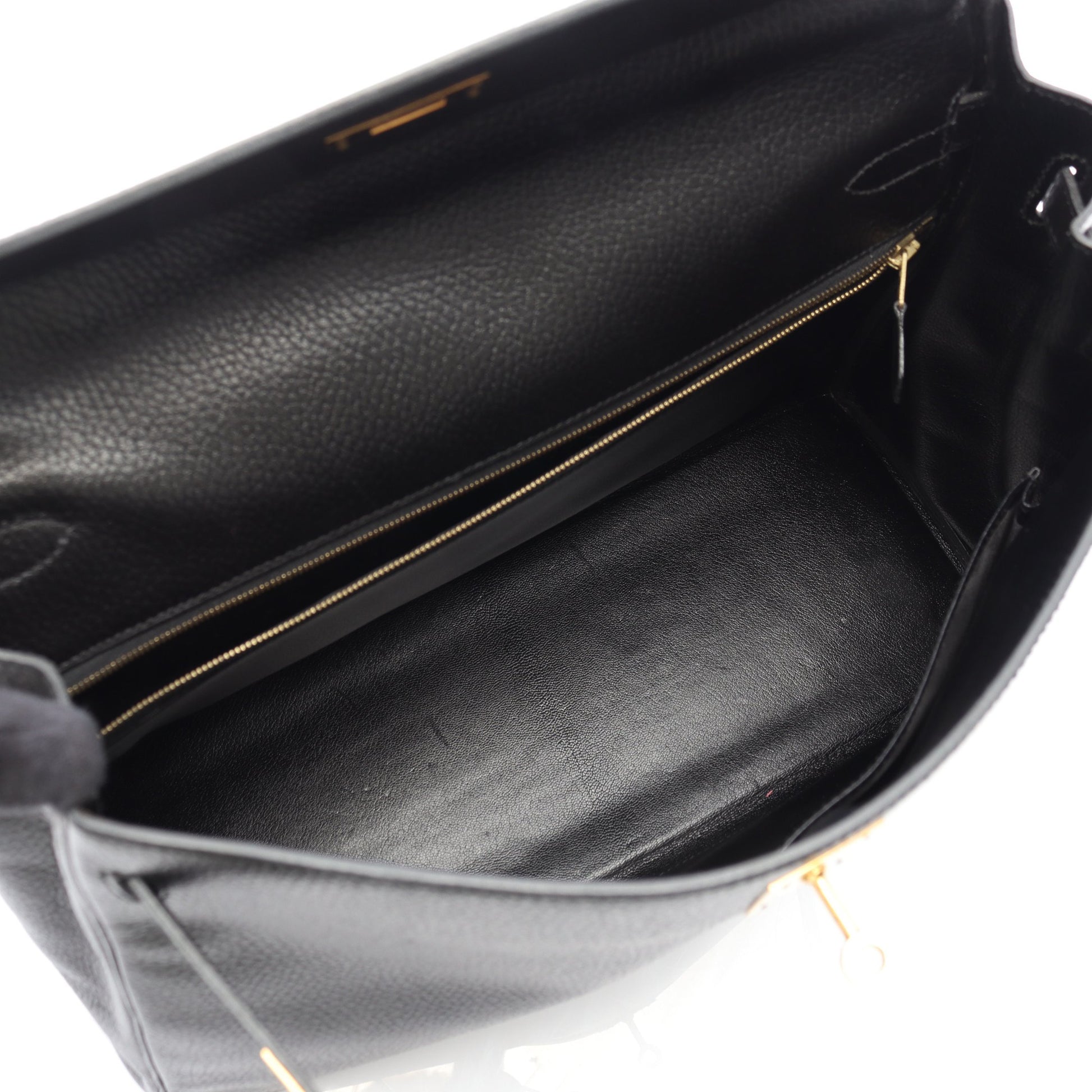 ケリー35 ハンドバッグ アルデンヌ ブラック ゴールド金具 内縫い 2WAY ○Y刻印 エルメス バッグ HERMES