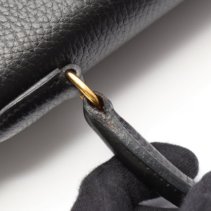 ケリー35 ハンドバッグ アルデンヌ ブラック ゴールド金具 内縫い 2WAY ○Y刻印 エルメス バッグ HERMES