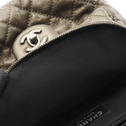 マトラッセ バックパック リュックサック レザー カーキブラウン アンティークシルバー金具 シャネル バッグ CHANEL
