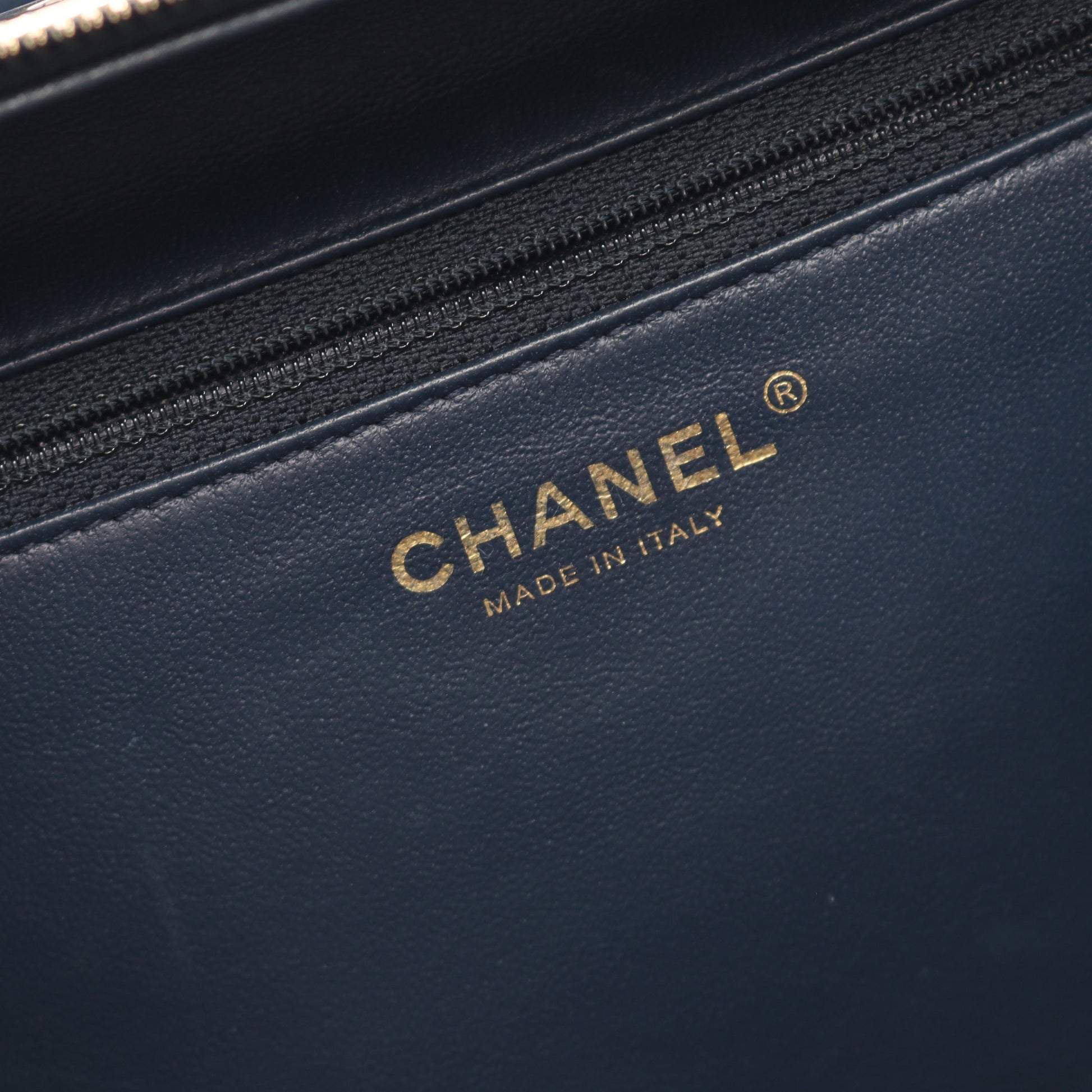 マトラッセ ボーリングバッグ チェーンショルダーバッグ ラムスキン ネイビー ゴールド金具 2WAY シャネル バッグ CHANEL