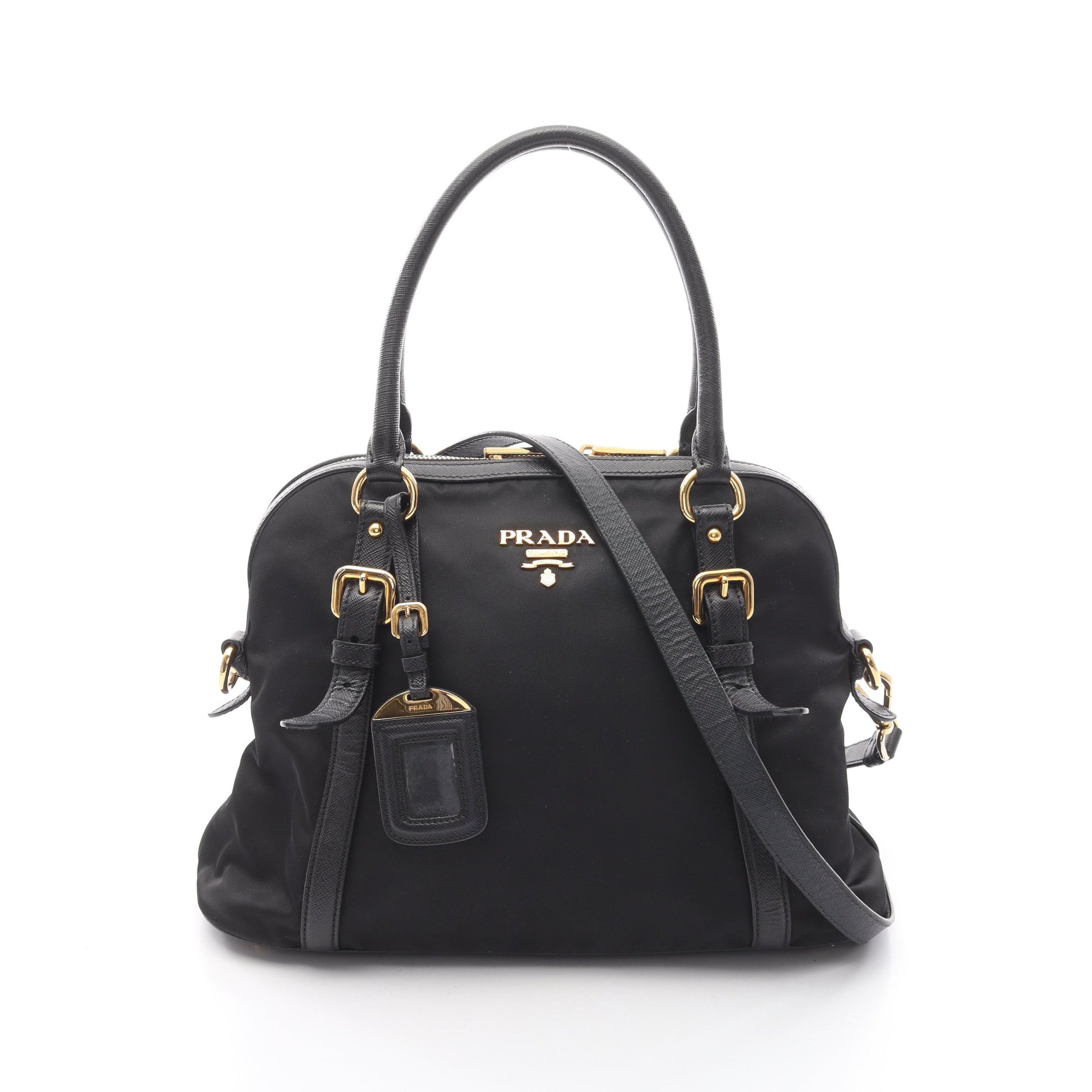 TESSUTO SAFFIANO ハンドバッグ ナイロン サフィアーノレザー ブラック 2WAY プラダ バッグ PRADA