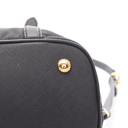 TESSUTO SAFFIANO ハンドバッグ ナイロン サフィアーノレザー ブラック 2WAY プラダ バッグ PRADA
