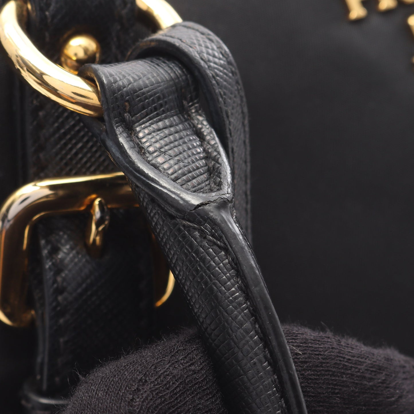 TESSUTO SAFFIANO ハンドバッグ ナイロン サフィアーノレザー ブラック 2WAY プラダ バッグ PRADA