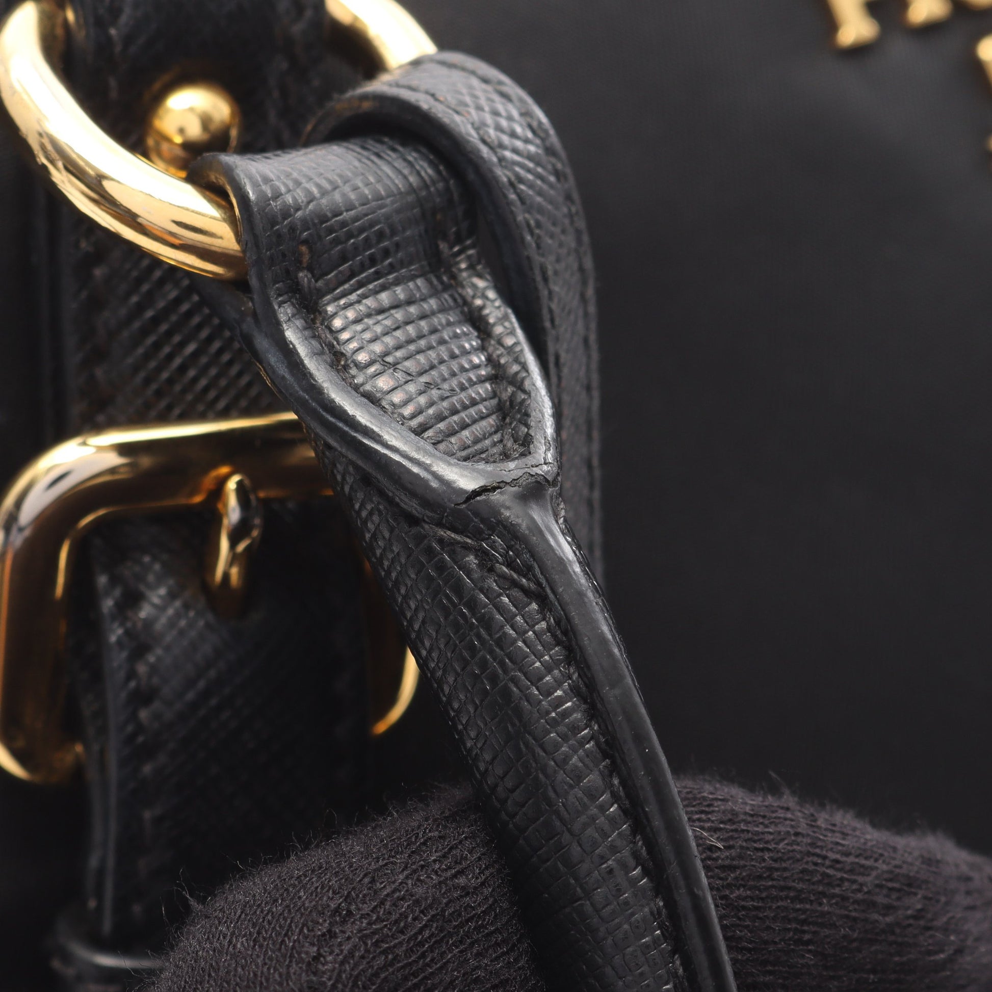 TESSUTO SAFFIANO ハンドバッグ ナイロン サフィアーノレザー ブラック 2WAY プラダ バッグ PRADA
