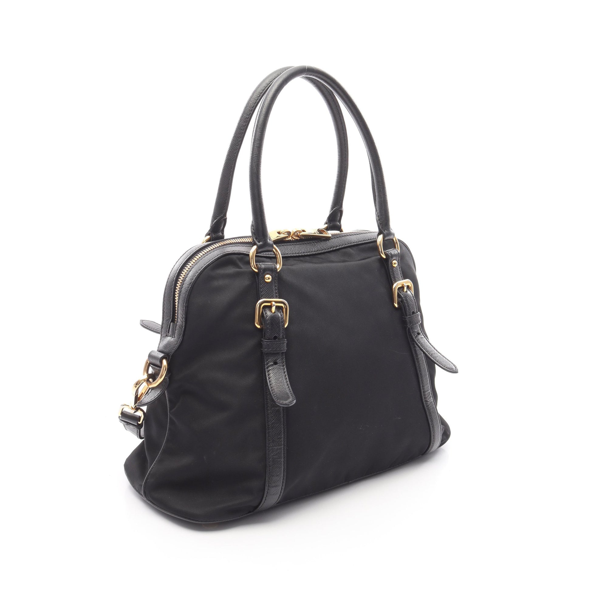 TESSUTO SAFFIANO ハンドバッグ ナイロン サフィアーノレザー ブラック 2WAY プラダ バッグ PRADA