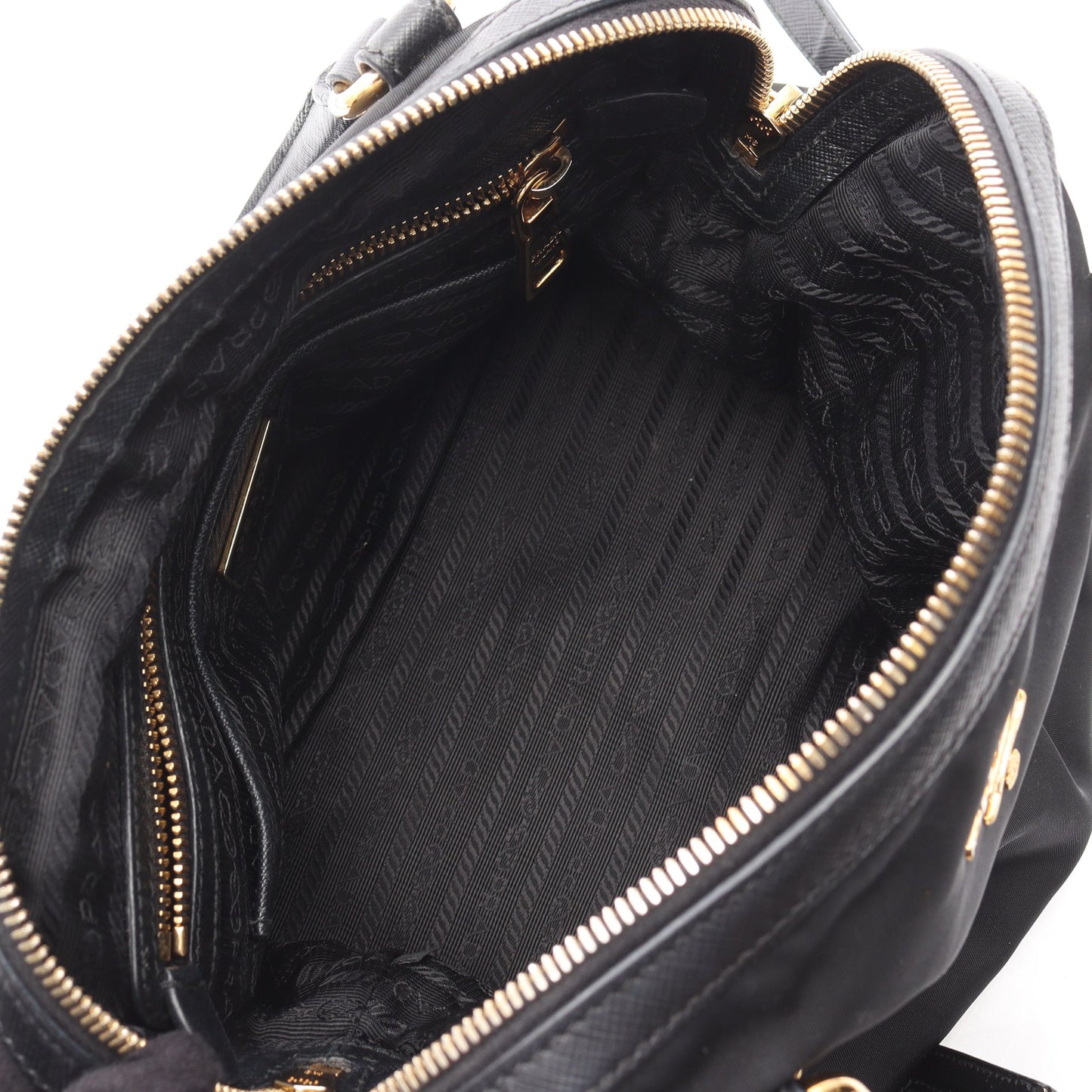 TESSUTO SAFFIANO ハンドバッグ ナイロン サフィアーノレザー ブラック 2WAY プラダ バッグ PRADA