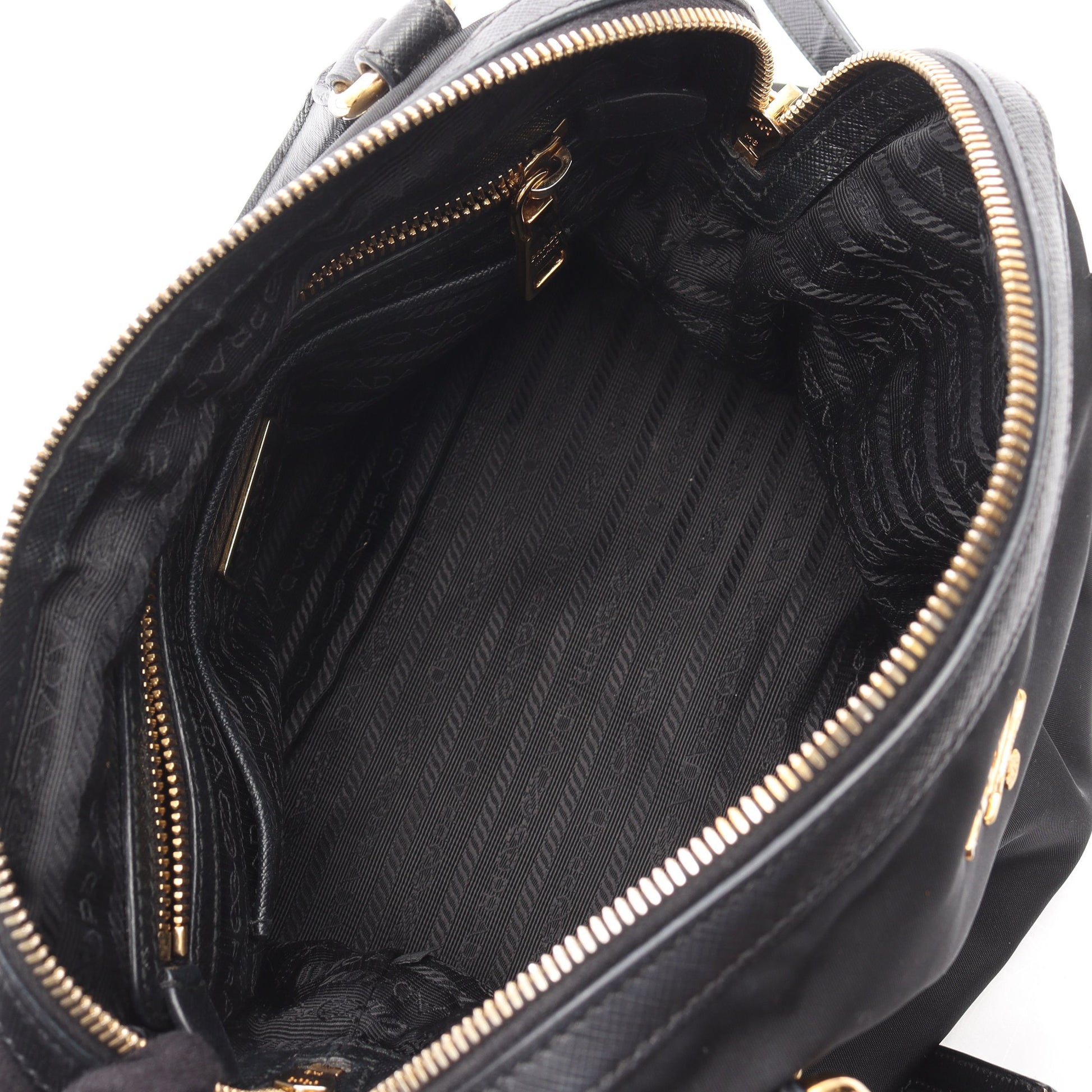 TESSUTO SAFFIANO ハンドバッグ ナイロン サフィアーノレザー ブラック 2WAY プラダ バッグ PRADA