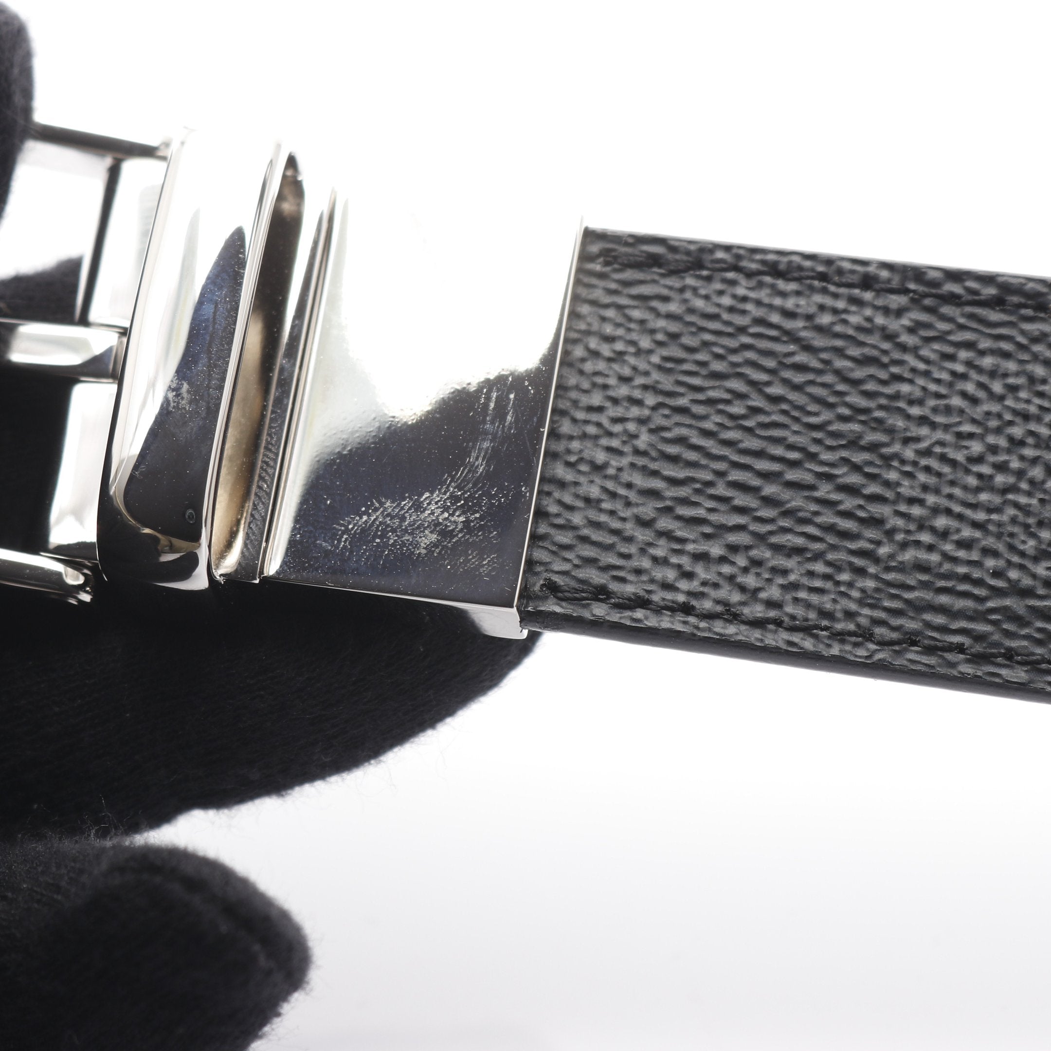 【美品】ルイヴィトン サンチュール ダミエグラフィット PVCレザー ブラック ルイヴィトン LOUIS VUITTON ベルト サンチュール LV ダミエグラ