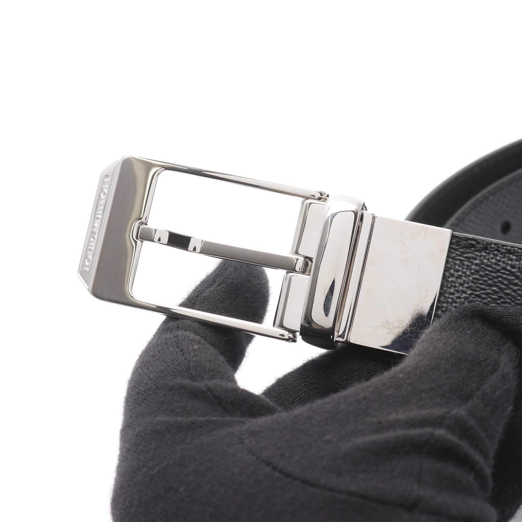 【美品】ルイヴィトン サンチュール ダミエグラフィット PVCレザー ブラック LOUIS VUITTON（ルイ・ヴィトン） ルイ ヴィトン ダミエ グラフィット