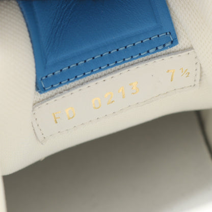 LOUIS VUITTON × yayoi kusama LVトレイナーライン インフィニティドット スニーカー レザー ホワイト ライトブルー ルイヴィトン シューズ LOUIS VUITTON