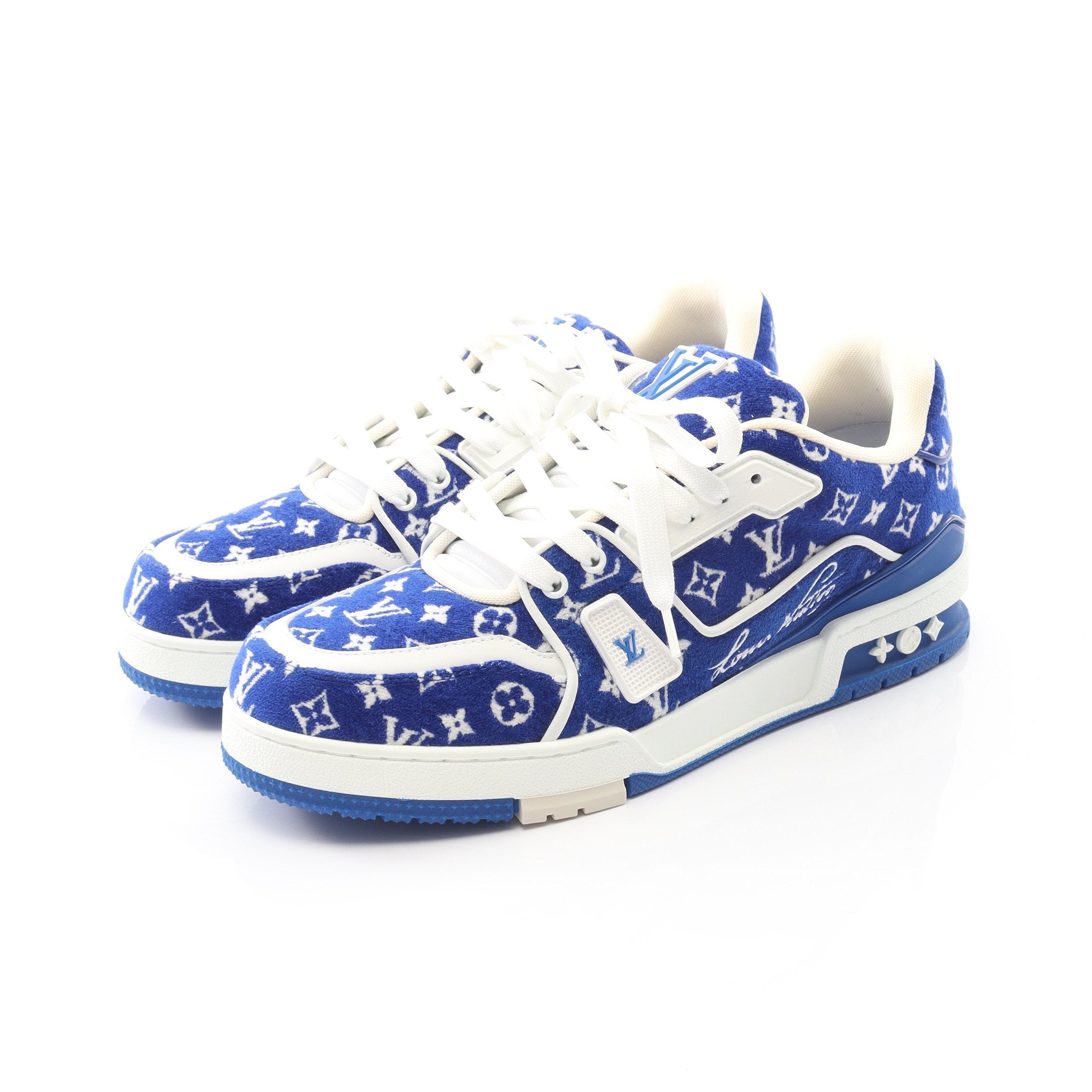 LVトレイナーライン マリーヌ スニーカー ベロア レザー ブルー