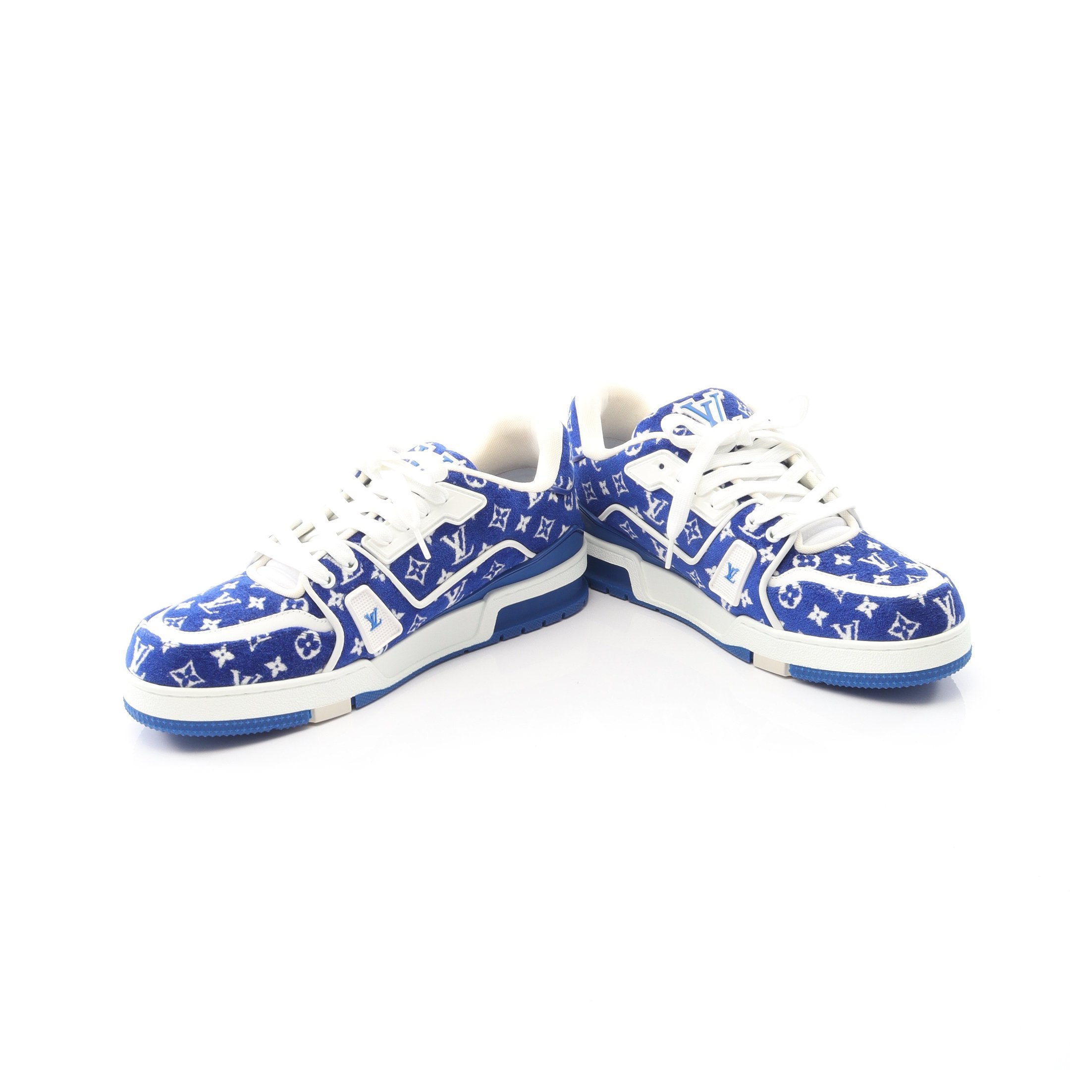 LVトレイナーライン マリーヌ スニーカー ベロア レザー ブルー