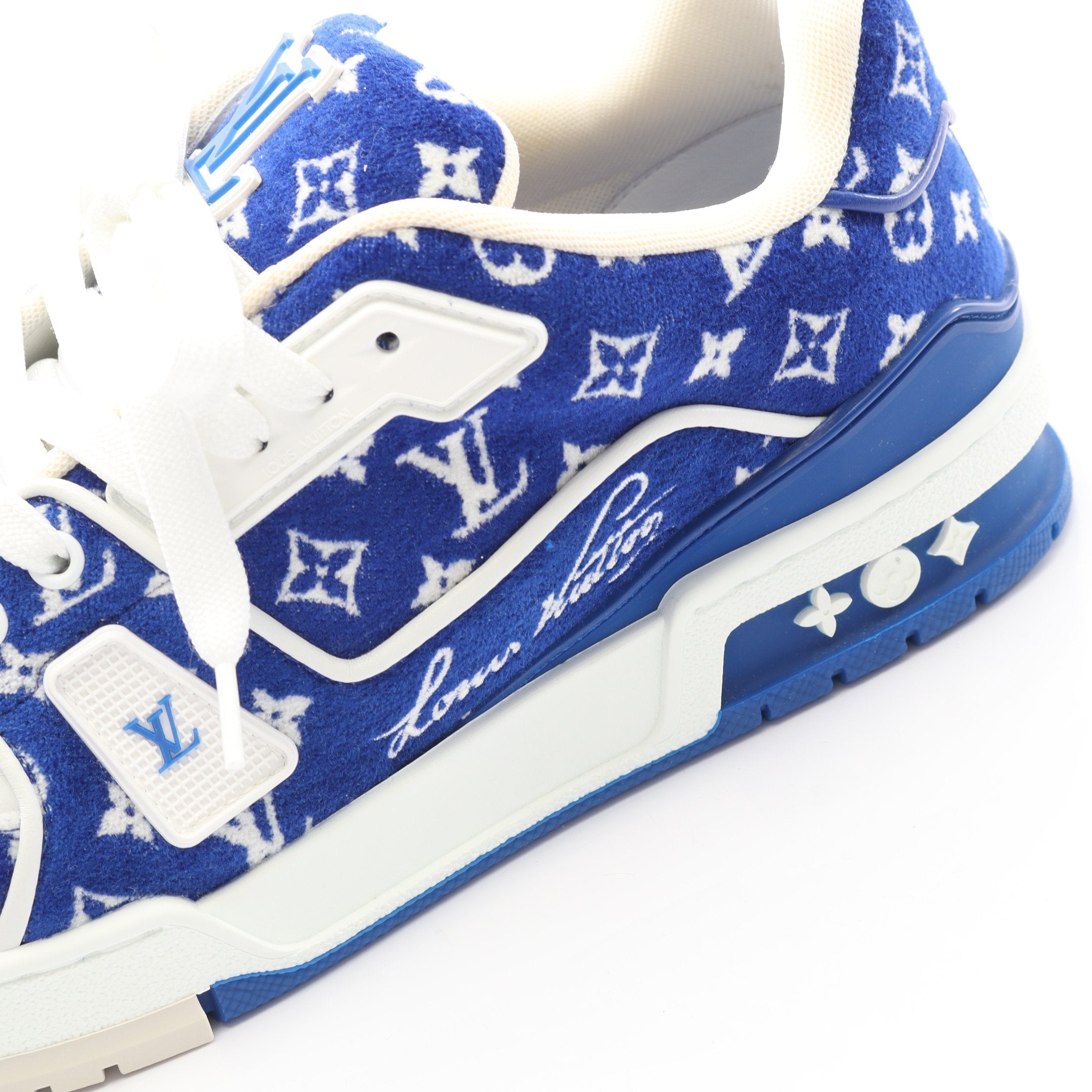 LVトレイナーライン マリーヌ スニーカー ベロア レザー ブルー