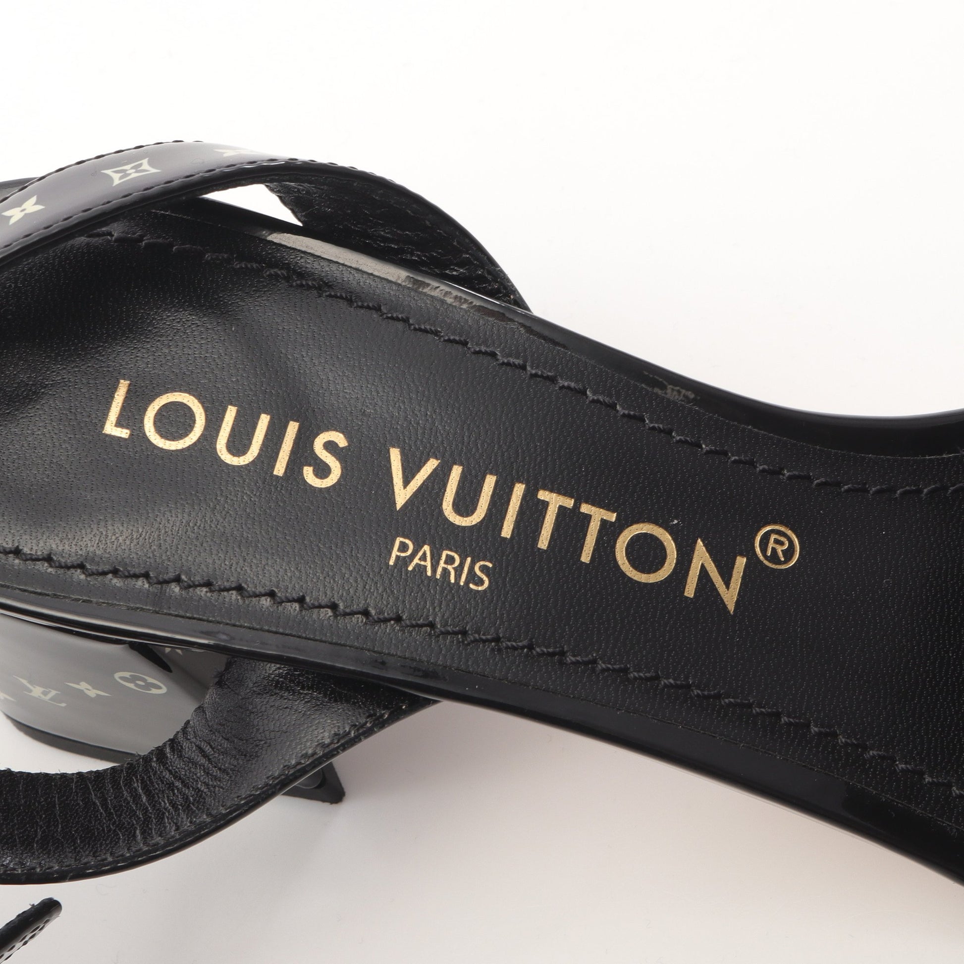 シェイクライン サンダル エナメルレザー ブラック ルイヴィトン シューズ LOUIS VUITTON