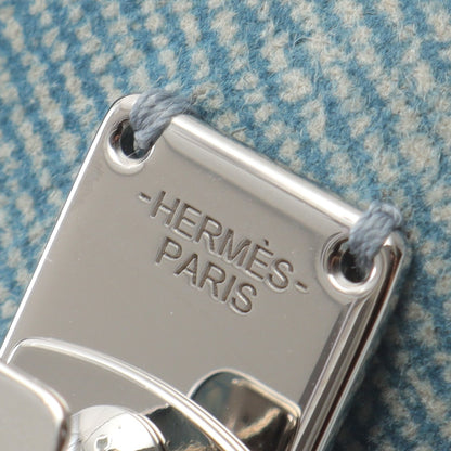 カルマ ツイル ストーンウォッシュ ヘアクリップ バレッタ メッキ ラムスキン ライトブルー エルメス アクセサリー HERMES
