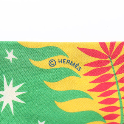 ツイリー LE CHARME D’ORPHEE BA リボン スカーフ シルク イエロー グリーン マルチカラー エルメス 財布・小物 HERMES