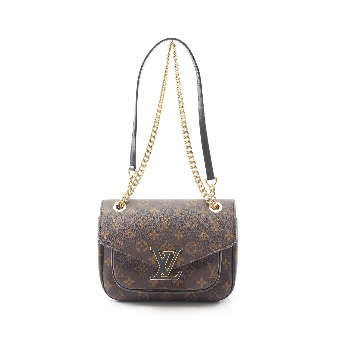 パッシー モノグラム チェーンショルダーバッグ PVC レザー ブラウン ブラック ルイヴィトン バッグ LOUIS VUITTON