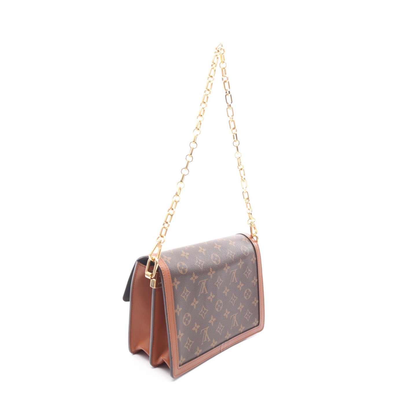 ドーフィーヌMM モノグラムリバース チェーンショルダーバッグ PVC レザー ブラウン ルイヴィトン バッグ LOUIS VUITTON