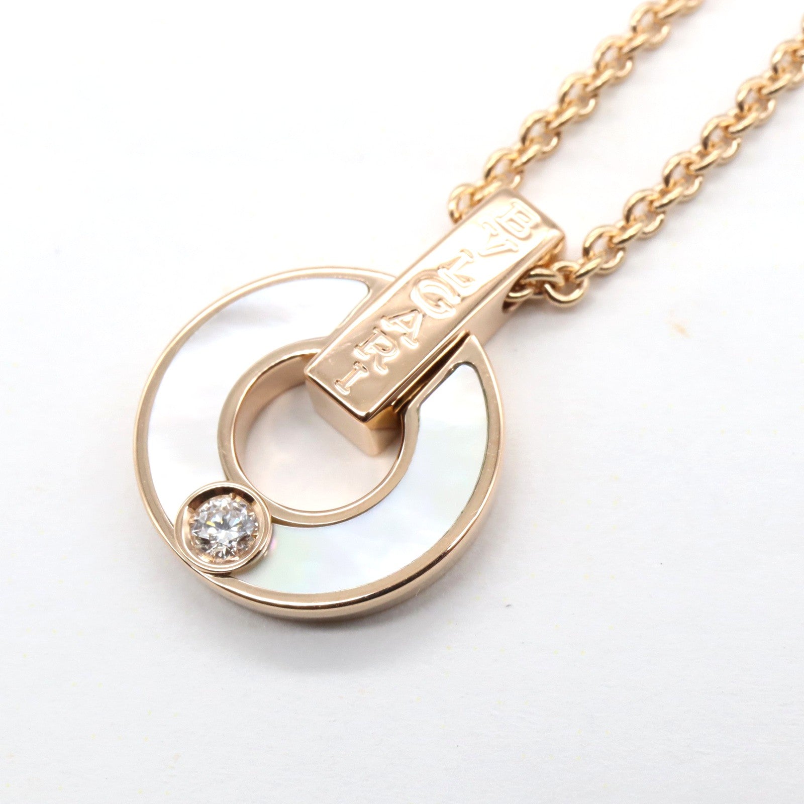 ブルガリブルガリ ネックレス 1PD マザーオブパール ネックレス K18PG