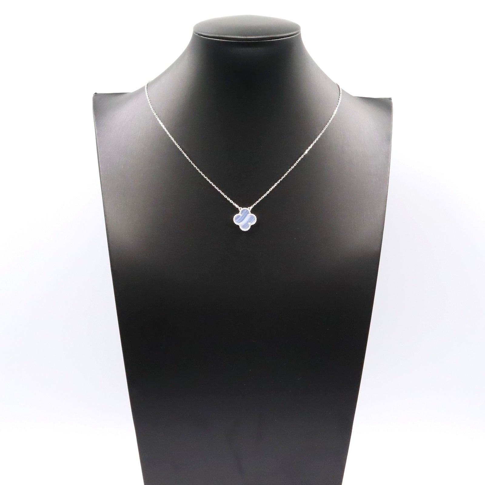 ヴィンテージアルハンブラ ネックレス カルセドニー ネックレス K18WG