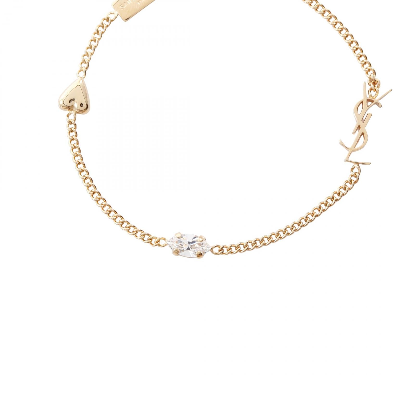 サンローランパリ カサンドラ ハートチャーム ブレスレット カサンドラ ハートチャーム ブレスレット（メタル＆ラインストーン