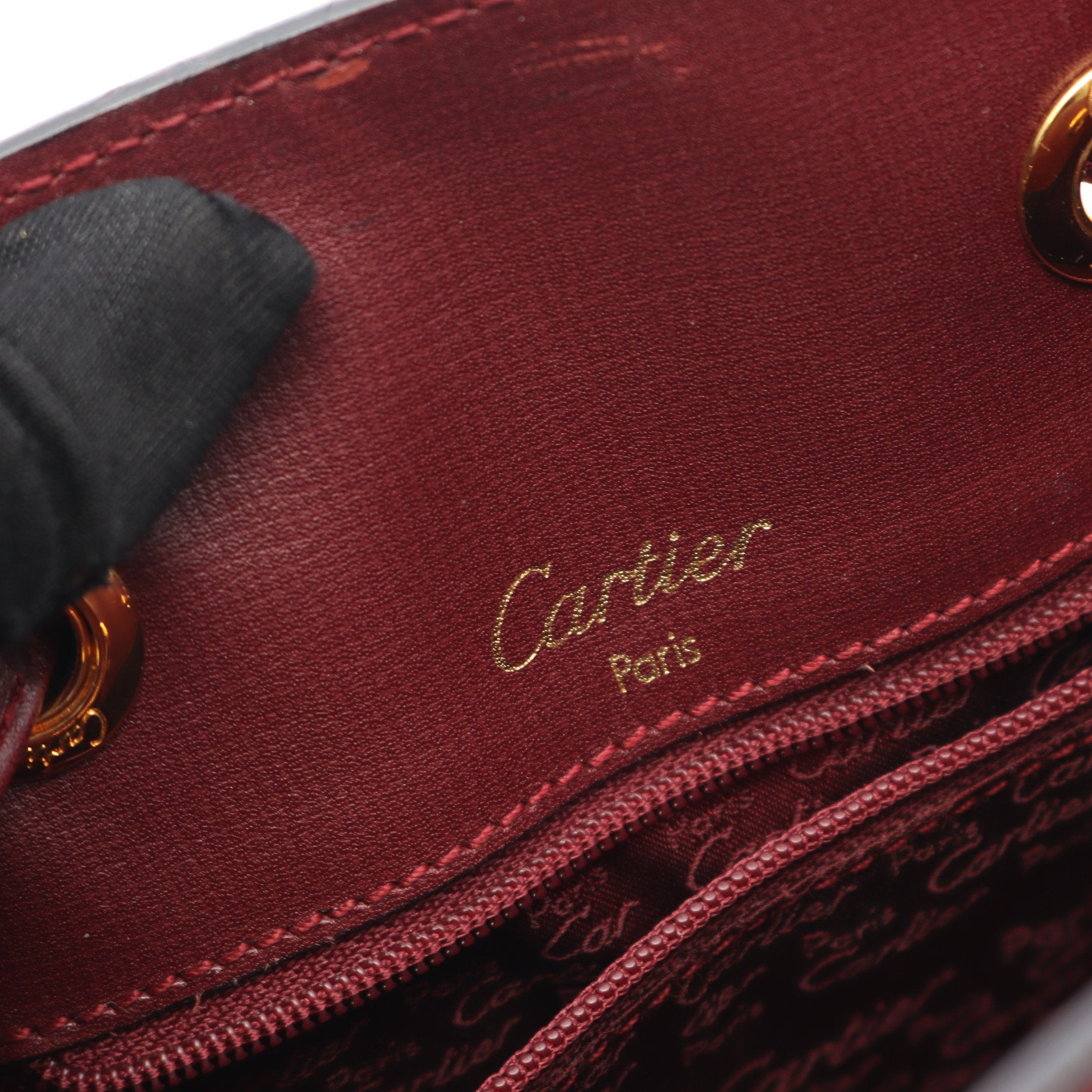 カルティエ 巾着ショルダーバッグ ボルドー マストライン Cartier Cartier カルティエ マストライン 巾着 ショルダーバッグ