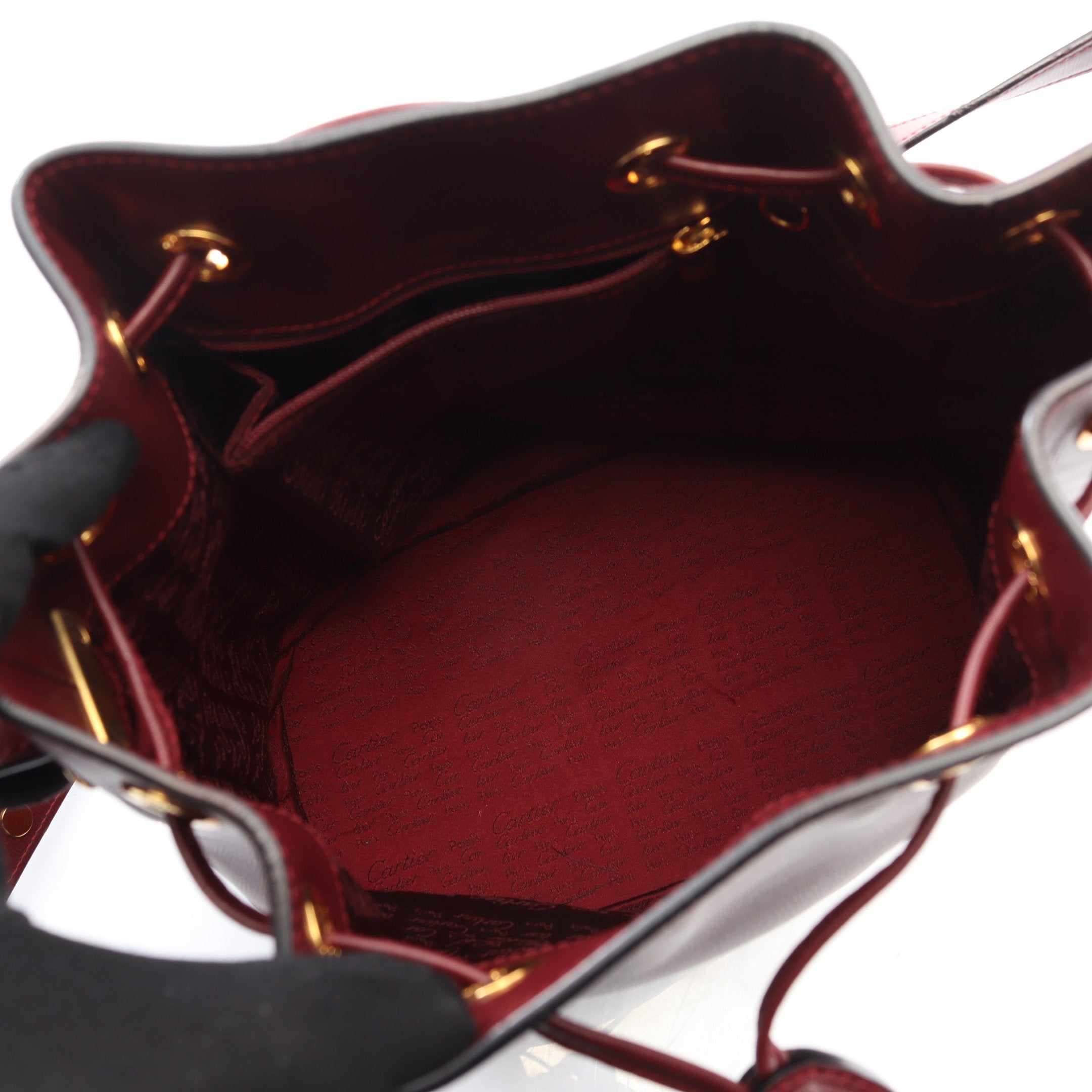 マストライン ショルダーバッグ レザー ボルドー 巾着