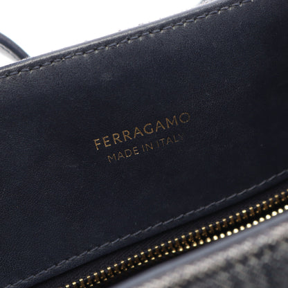 ハンドバッグ ロゴ デニム レザー インディゴブルー 2WAY サルヴァトーレフェラガモ バッグ Salvatore Ferragamo