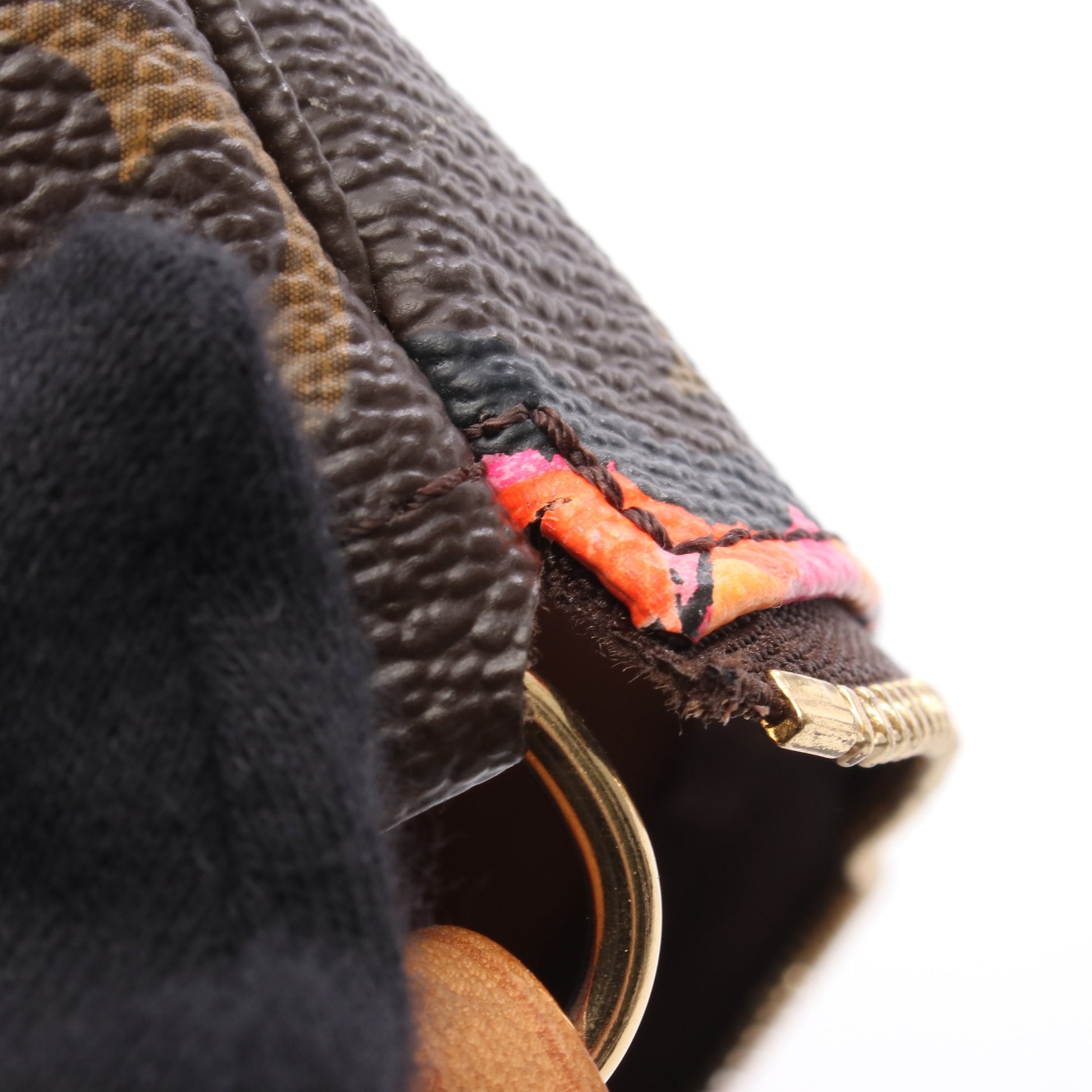 ポシェット アクセソワール モノグラムローズ ハンドバッグ PVC レザー ブラウン マルチカラー ルイヴィトン バッグ LOUIS VUITTON