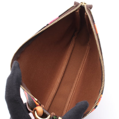 ポシェット アクセソワール モノグラムローズ ハンドバッグ PVC レザー ブラウン マルチカラー ルイヴィトン バッグ LOUIS VUITTON