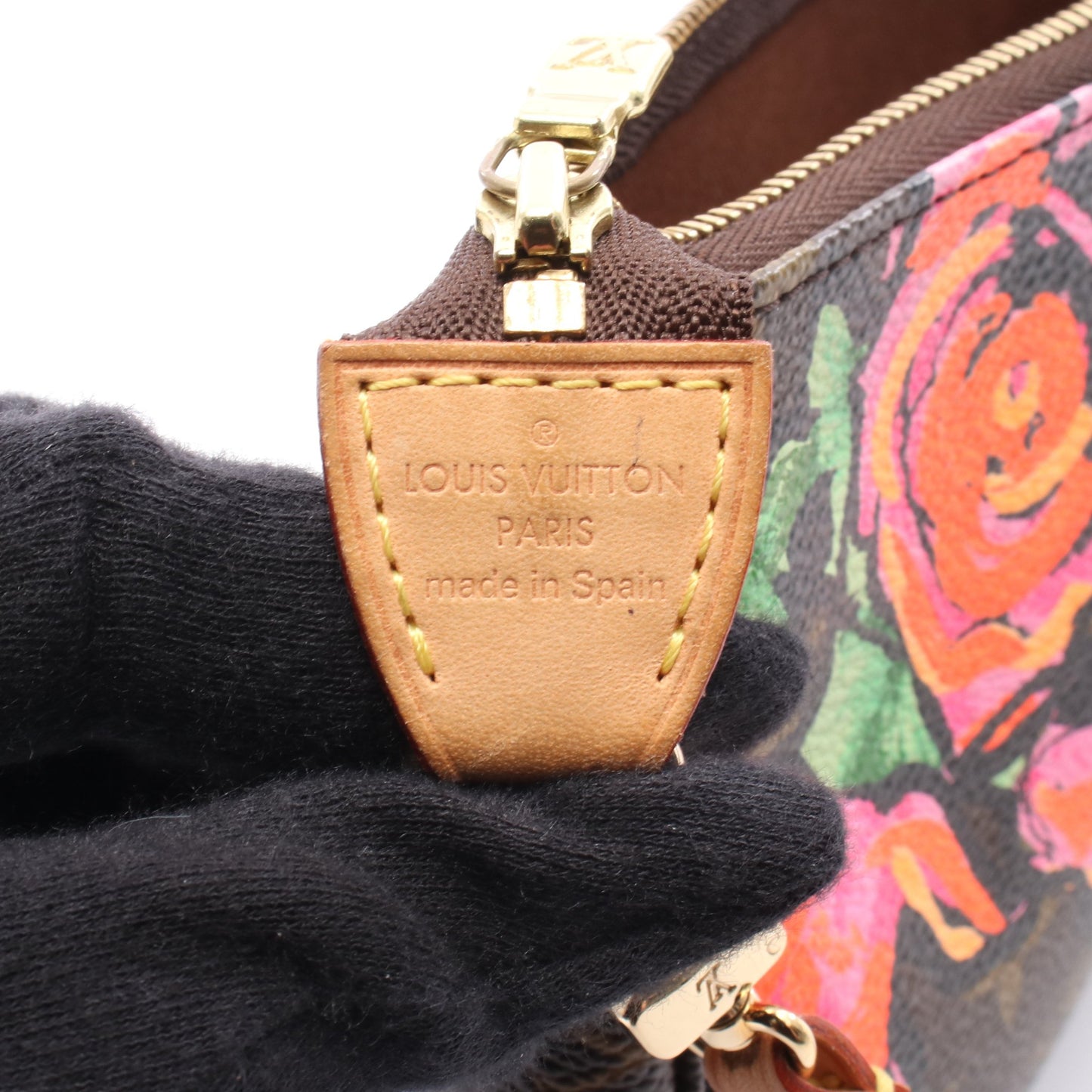 ポシェット アクセソワール モノグラムローズ ハンドバッグ PVC レザー ブラウン マルチカラー ルイヴィトン バッグ LOUIS VUITTON