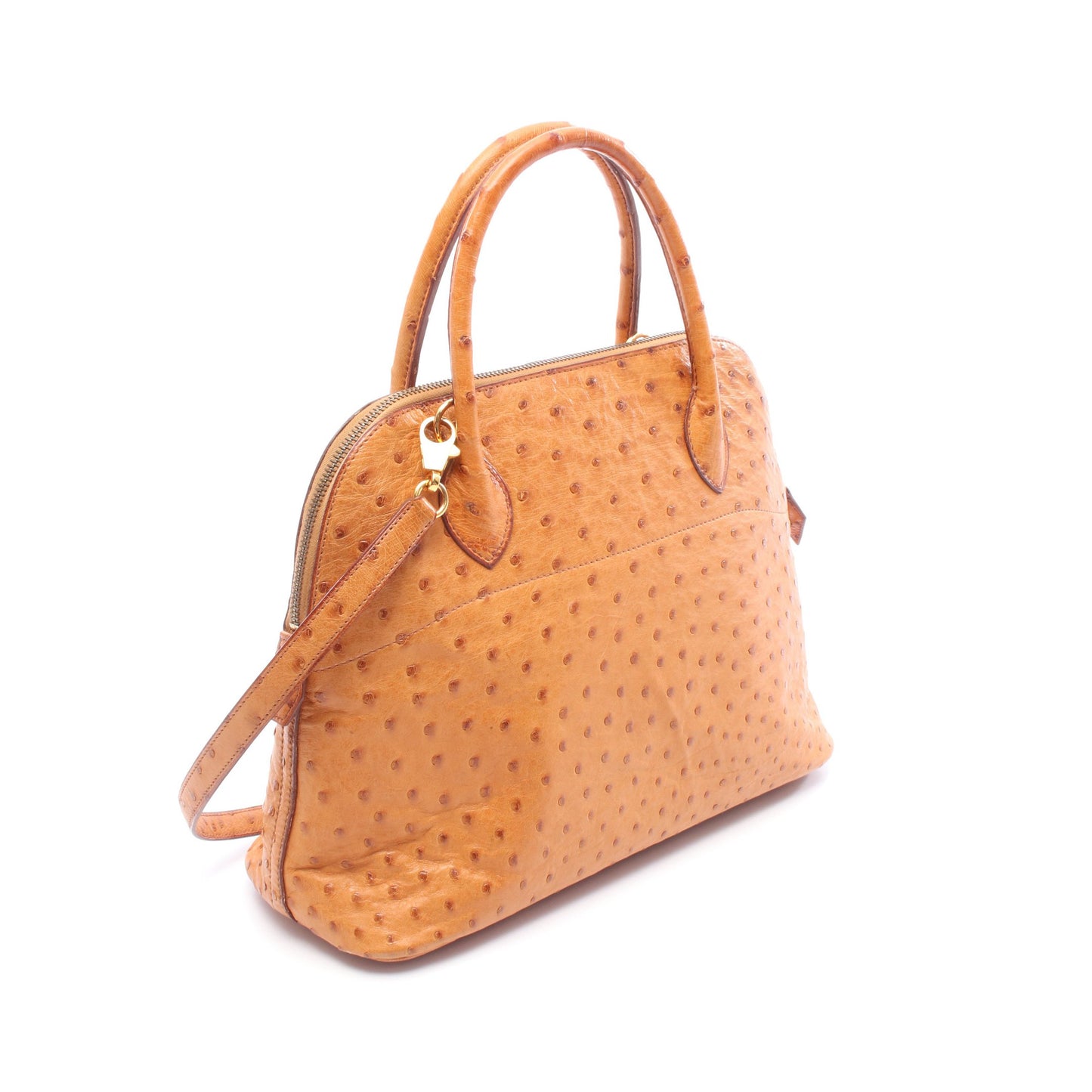 ボリード31 ナチュラル ハンドバッグ オーストリッチ ライトブラウン ゴールド金具 2WAY □O刻印 エルメス バッグ HERMES