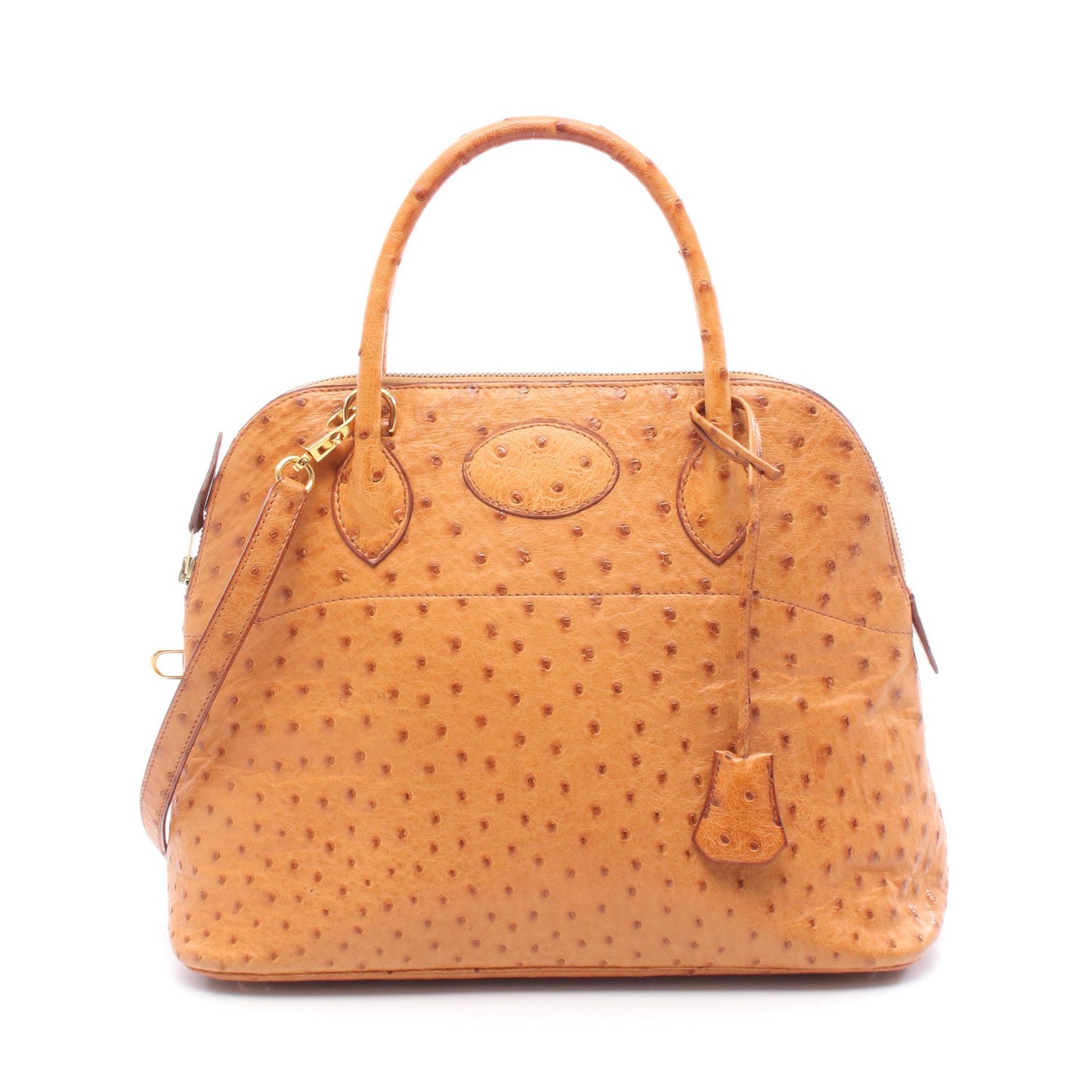 ボリード31 ナチュラル ハンドバッグ オーストリッチ ライトブラウン ゴールド金具 2WAY □O刻印 エルメス バッグ HERMES