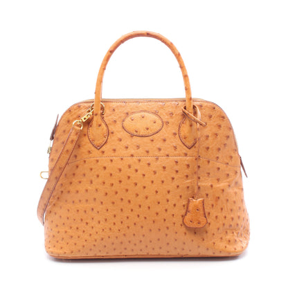ボリード31 ナチュラル ハンドバッグ オーストリッチ ライトブラウン ゴールド金具 2WAY □O刻印 エルメス バッグ HERMES