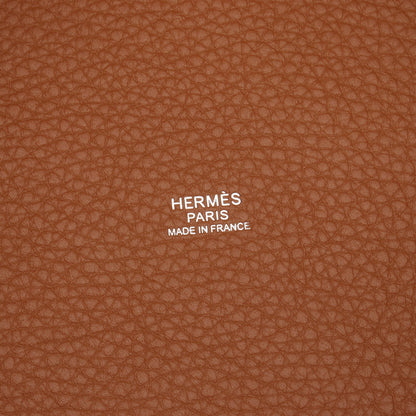 ピコタンロックMM ゴールド ハンドバッグ トリヨンクレマンス ブラウン シルバー金具 W刻印 エルメス バッグ HERMES