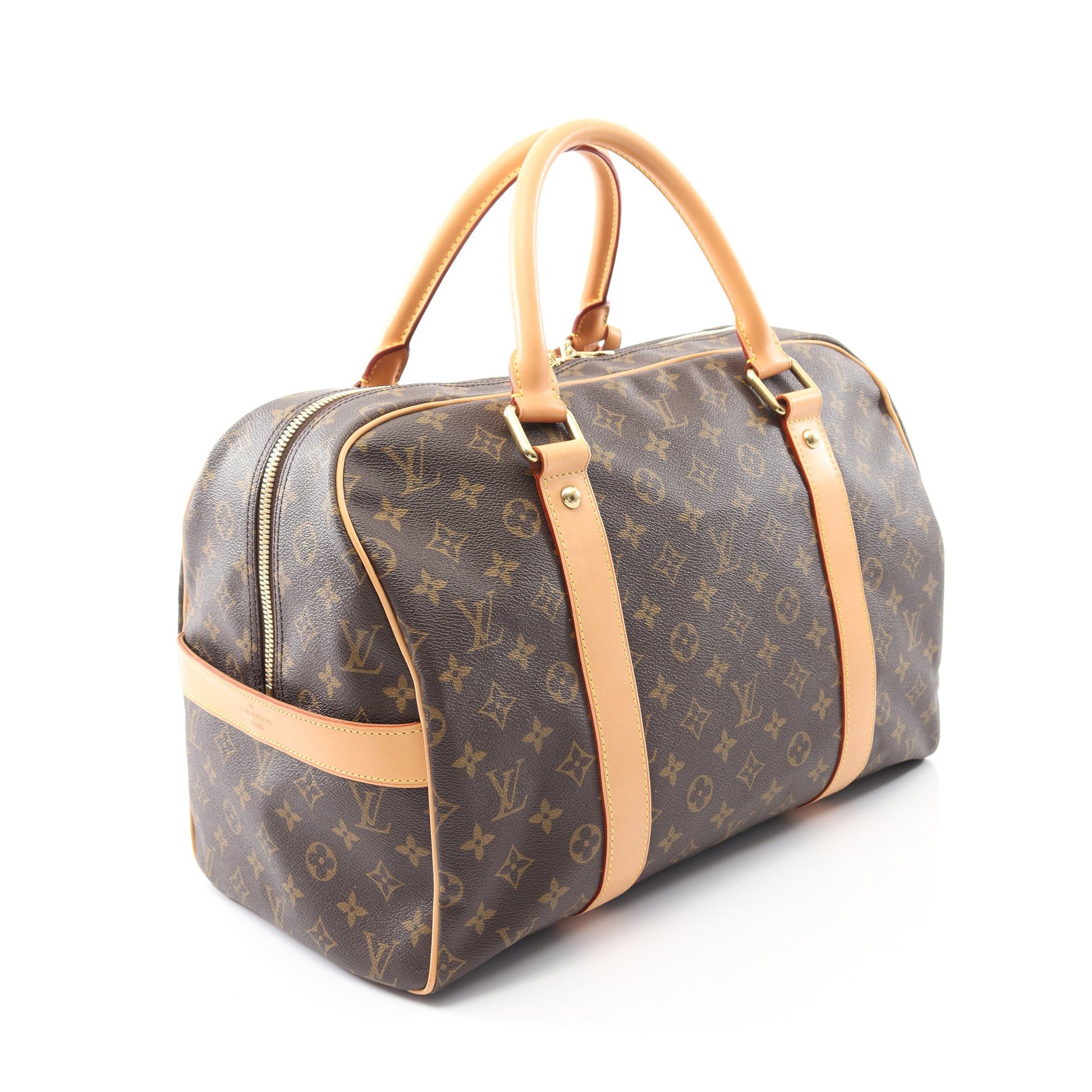 キャリーオール モノグラム ボストンバッグ PVC レザー ブラウン ルイヴィトン バッグ LOUIS VUITTON
