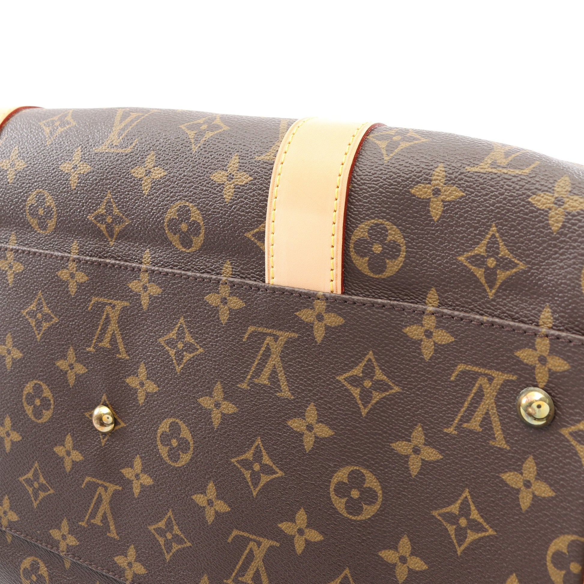 キャリーオール モノグラム ボストンバッグ PVC レザー ブラウン ルイヴィトン バッグ LOUIS VUITTON