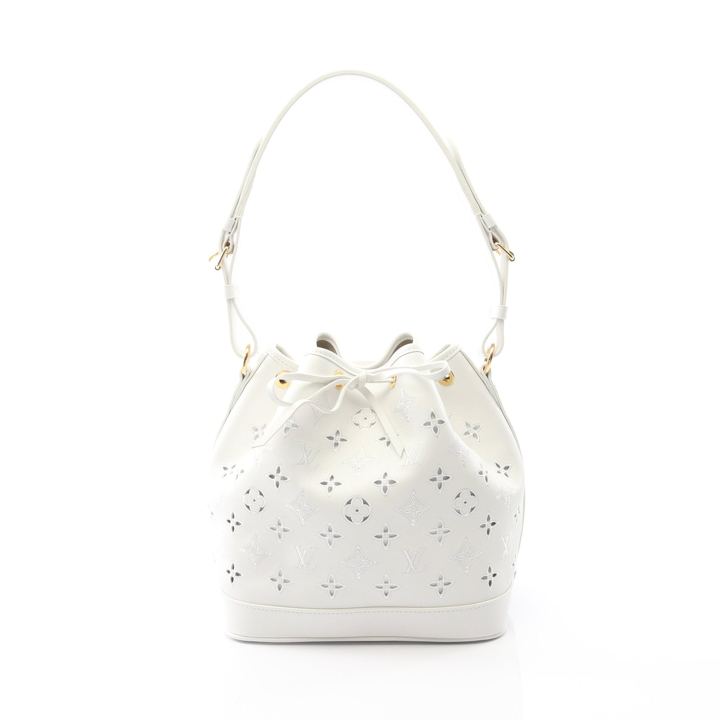 ノエPM LVブロデリーアングレーズ ショルダーバッグ レザー ホワイト ルイヴィトン バッグ LOUIS VUITTON