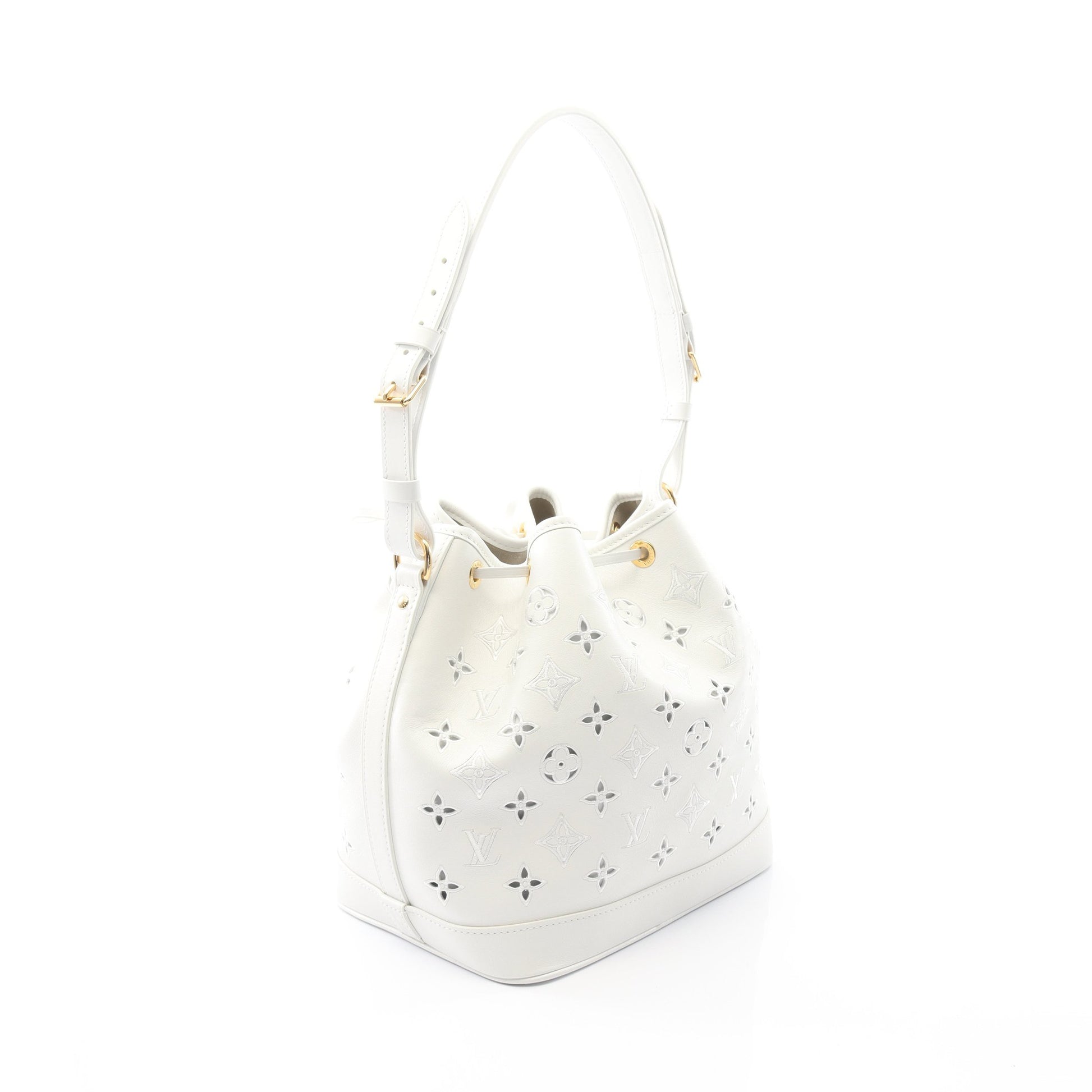 ノエPM LVブロデリーアングレーズ ショルダーバッグ レザー ホワイト ルイヴィトン バッグ LOUIS VUITTON