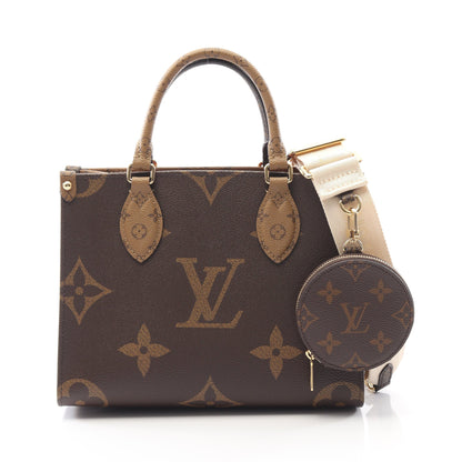 オンザゴーPM モノグラムジャイアント リバース ハンドバッグ PVC ブラウン ベージュ 2WAY ルイヴィトン バッグ LOUIS VUITTON