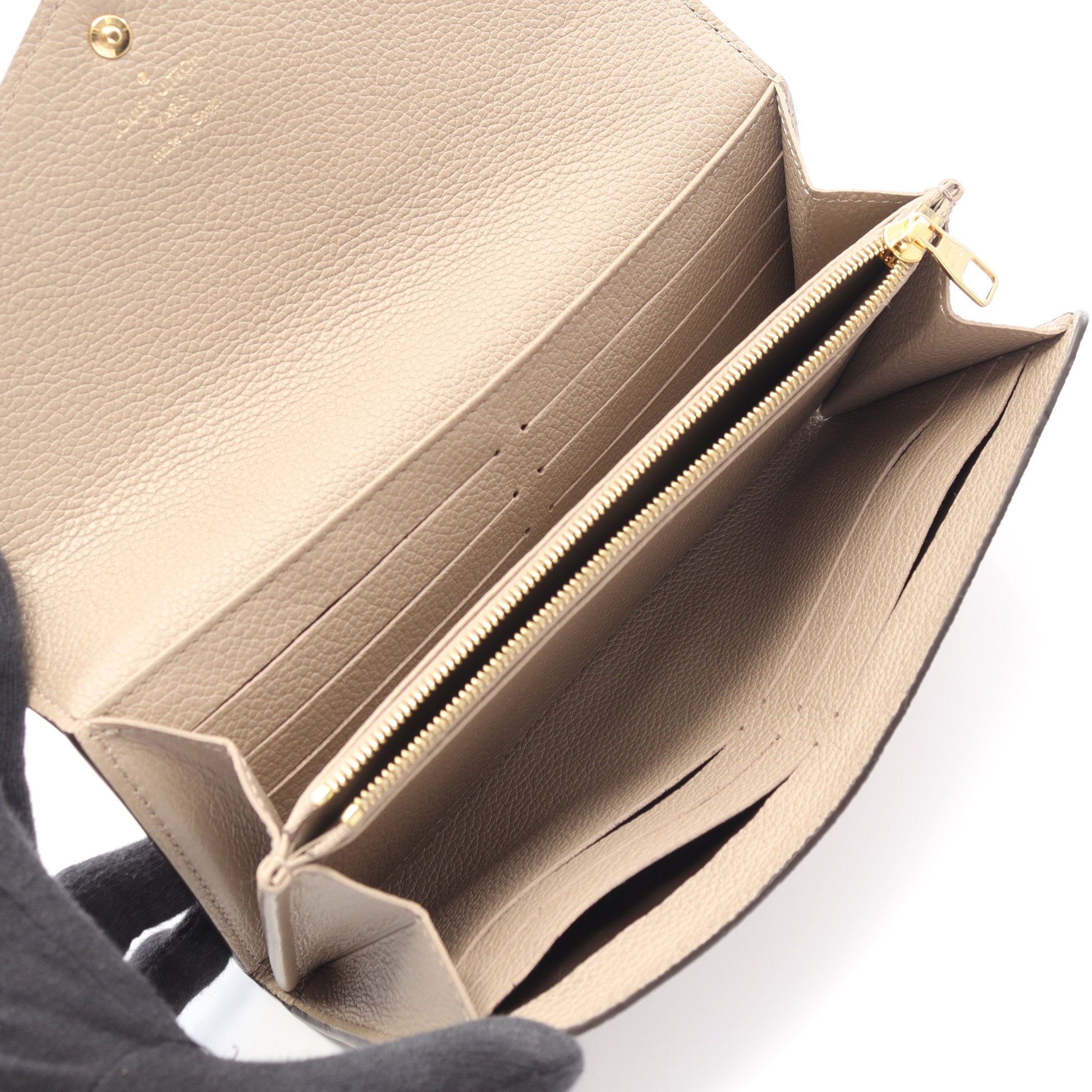 ポルトフォイユ サラ モノグラムアンプラント 二つ折り長財布 レザー