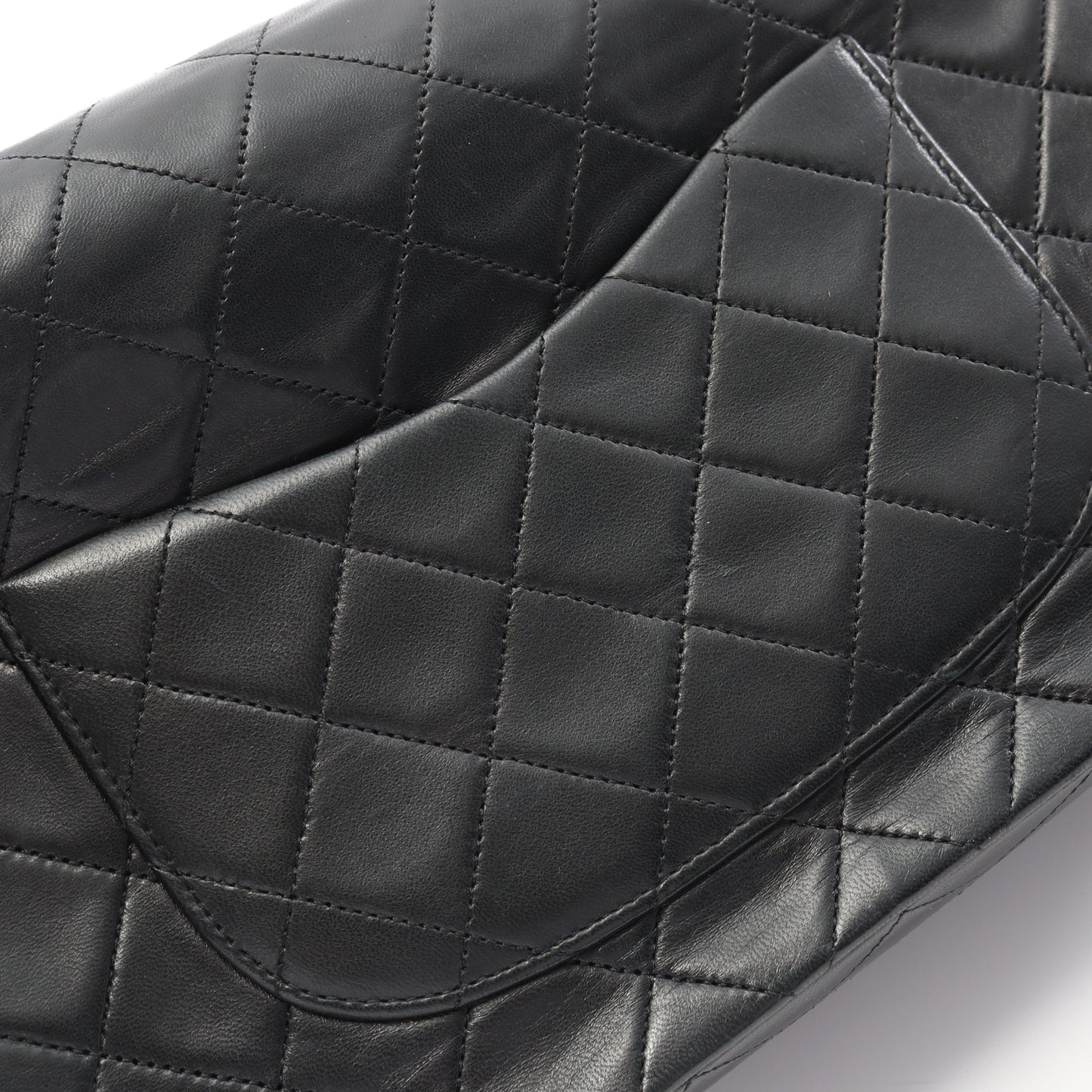 マトラッセ Wフラップ Wチェーンショルダーバッグ ラムスキン ブラック ゴールド金具 ヴィンテージ シャネル バッグ CHANEL