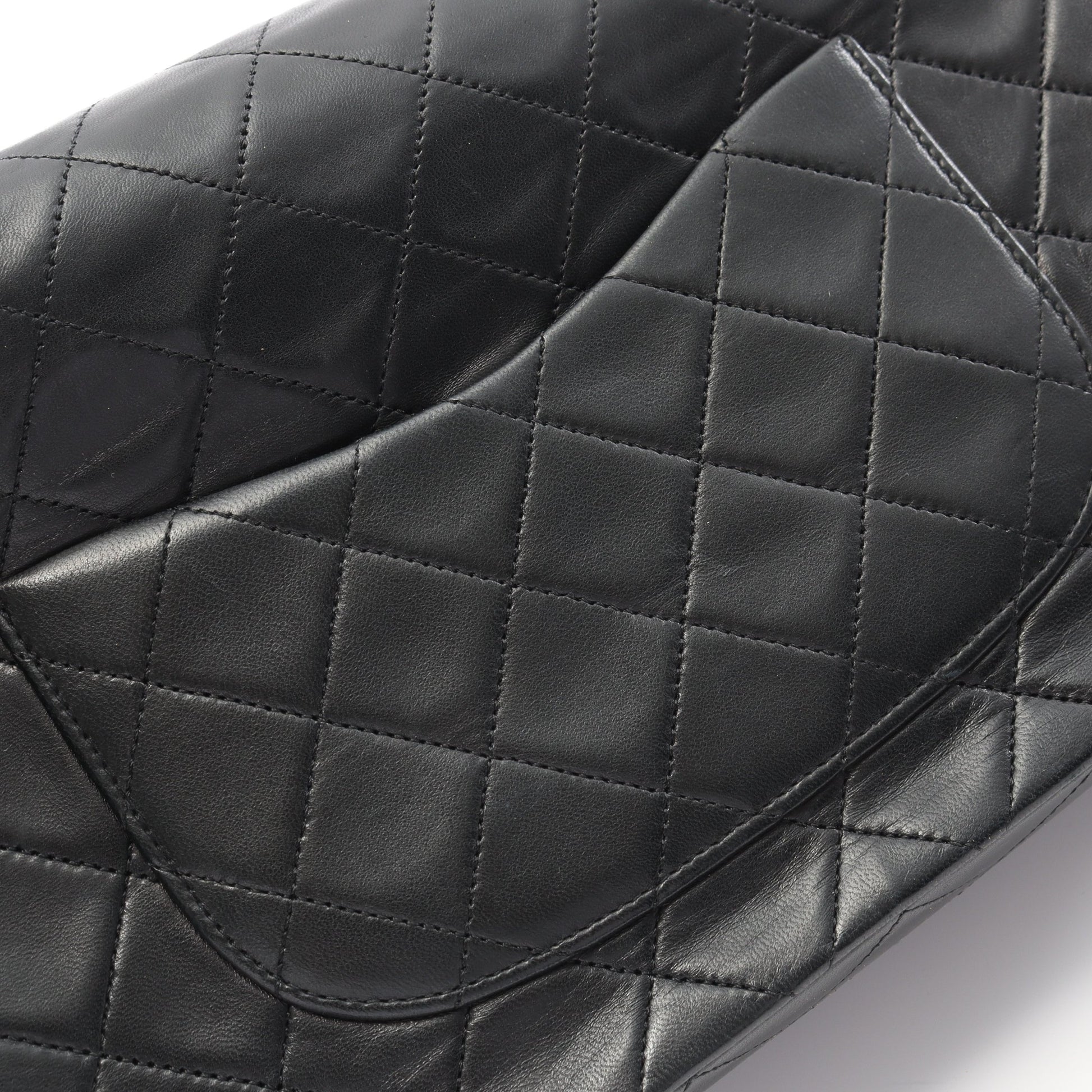 マトラッセ Wフラップ Wチェーンショルダーバッグ ラムスキン ブラック ゴールド金具 ヴィンテージ シャネル バッグ CHANEL