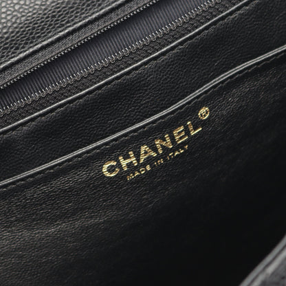 マトラッセ ハンドバッグ キャビアスキン ブラック ゴールド金具 シャネル バッグ CHANEL