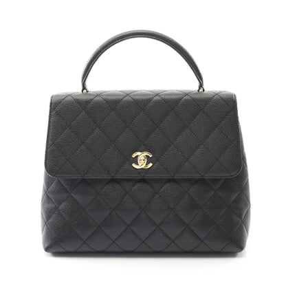 マトラッセ ハンドバッグ キャビアスキン ブラック ゴールド金具 シャネル バッグ CHANEL