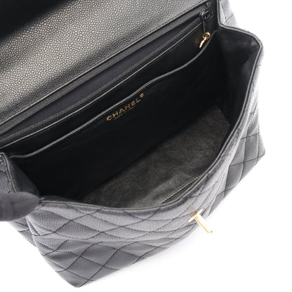 マトラッセ ハンドバッグ キャビアスキン ブラック ゴールド金具 シャネル バッグ CHANEL