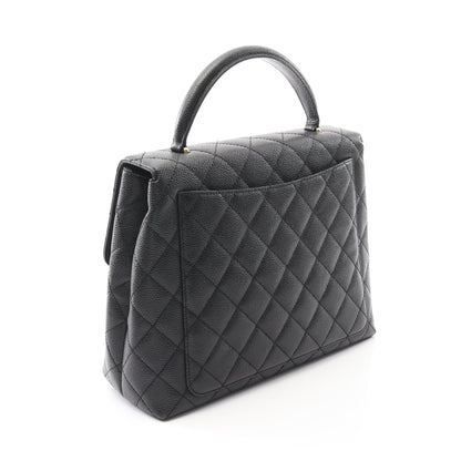 マトラッセ ハンドバッグ キャビアスキン ブラック ゴールド金具 シャネル バッグ CHANEL